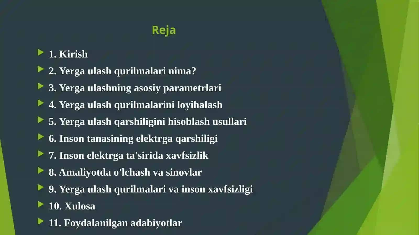 Taqdimot " yerga ulash" 2