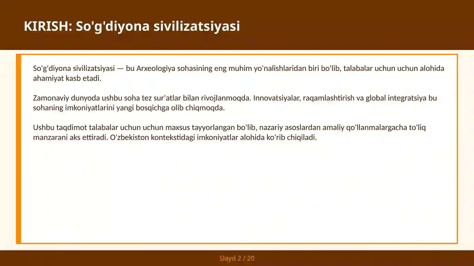 SO'G'DIYONA SIVILIZATSIYASI 2