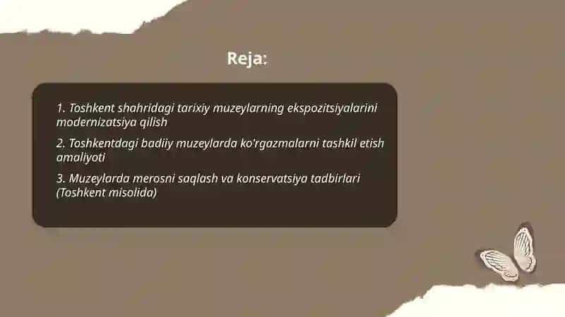 Toshkentdagi Muzeylar Faoliyati 2