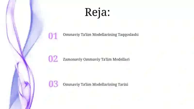 Ommaviy Ta'lim Modellarining Tarixi 2