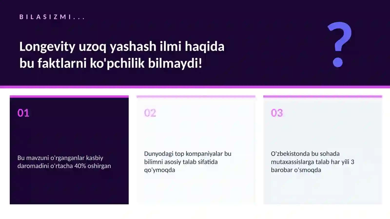 SALOMATLIK VA TIBBIYOT Longevity uzoq yashash ilmi 2