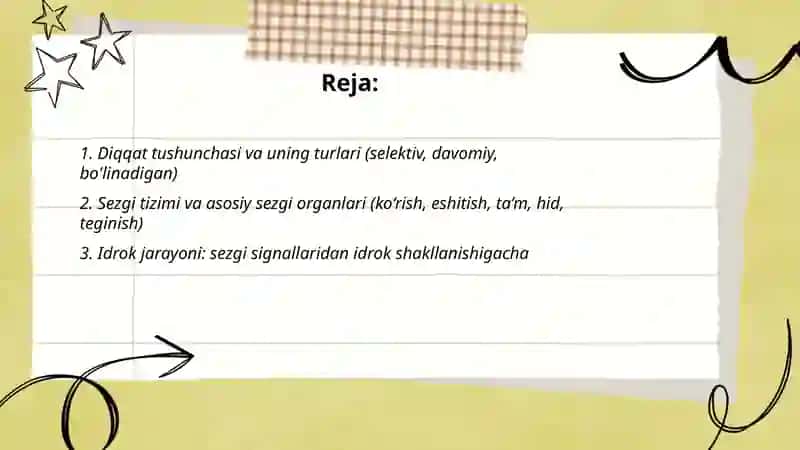 Diqqat sezgi idrok 2