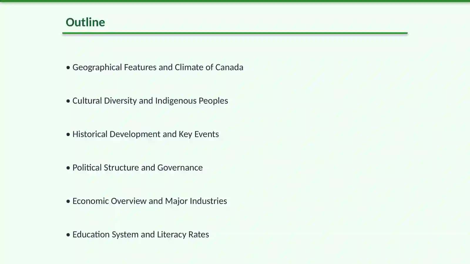 The general information about canada 2