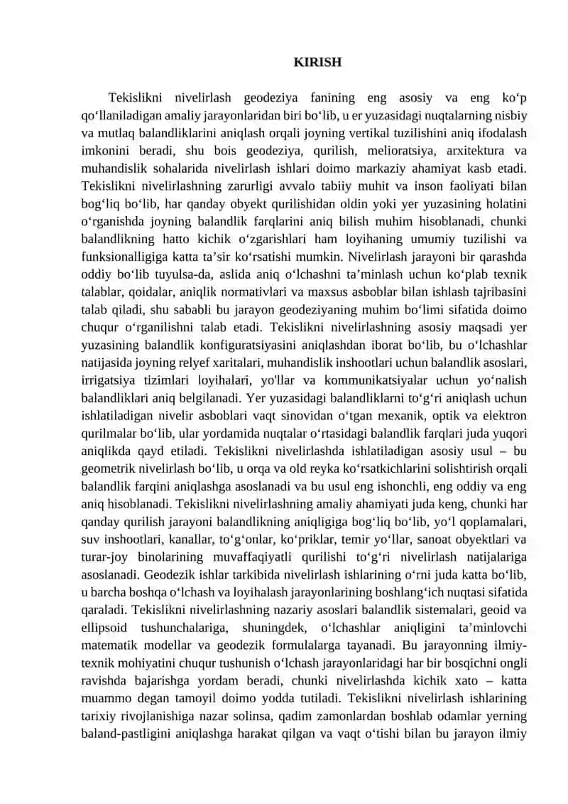 Tekislikni nivelirlash 2