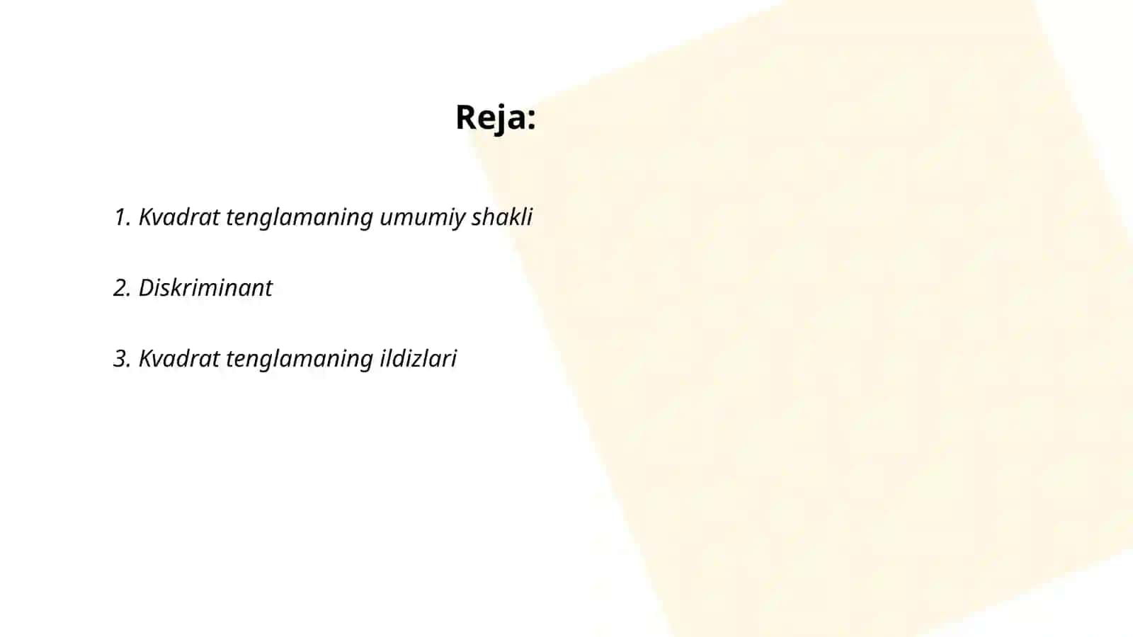 Kvadrat tenglama 2