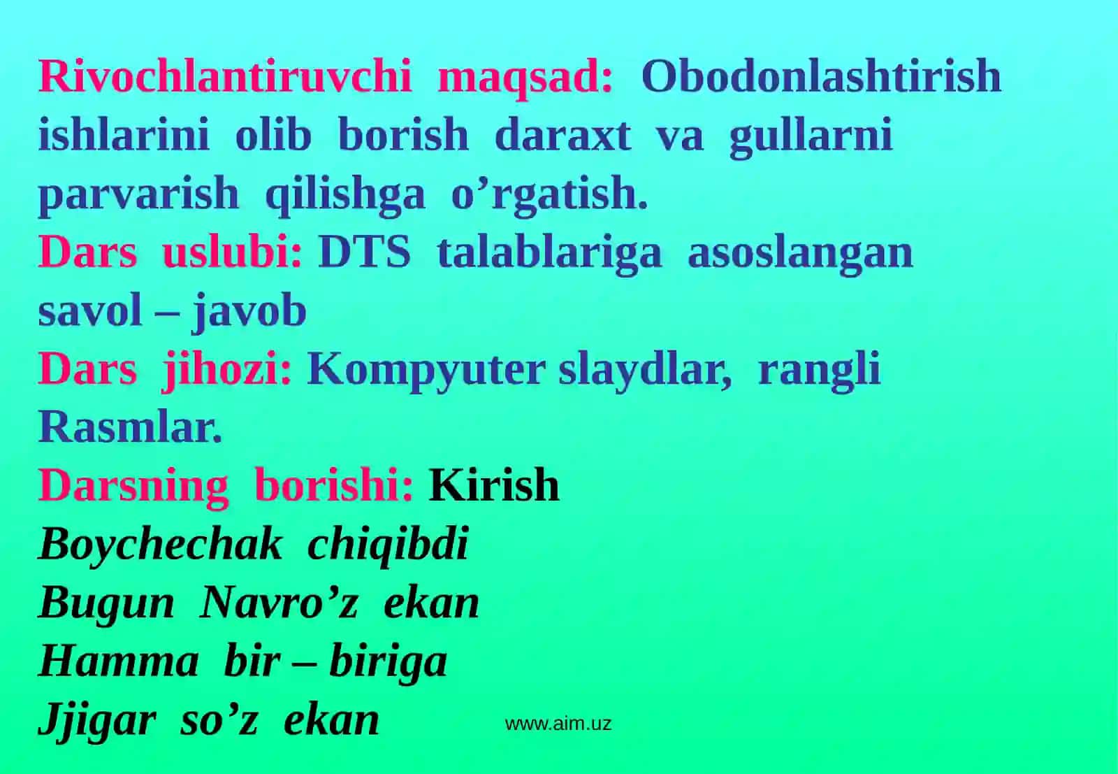 Navro’z bayrami haqida dars 2