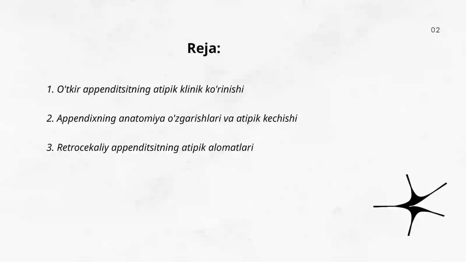 O'tkir appenditsit atipik kechishi 2