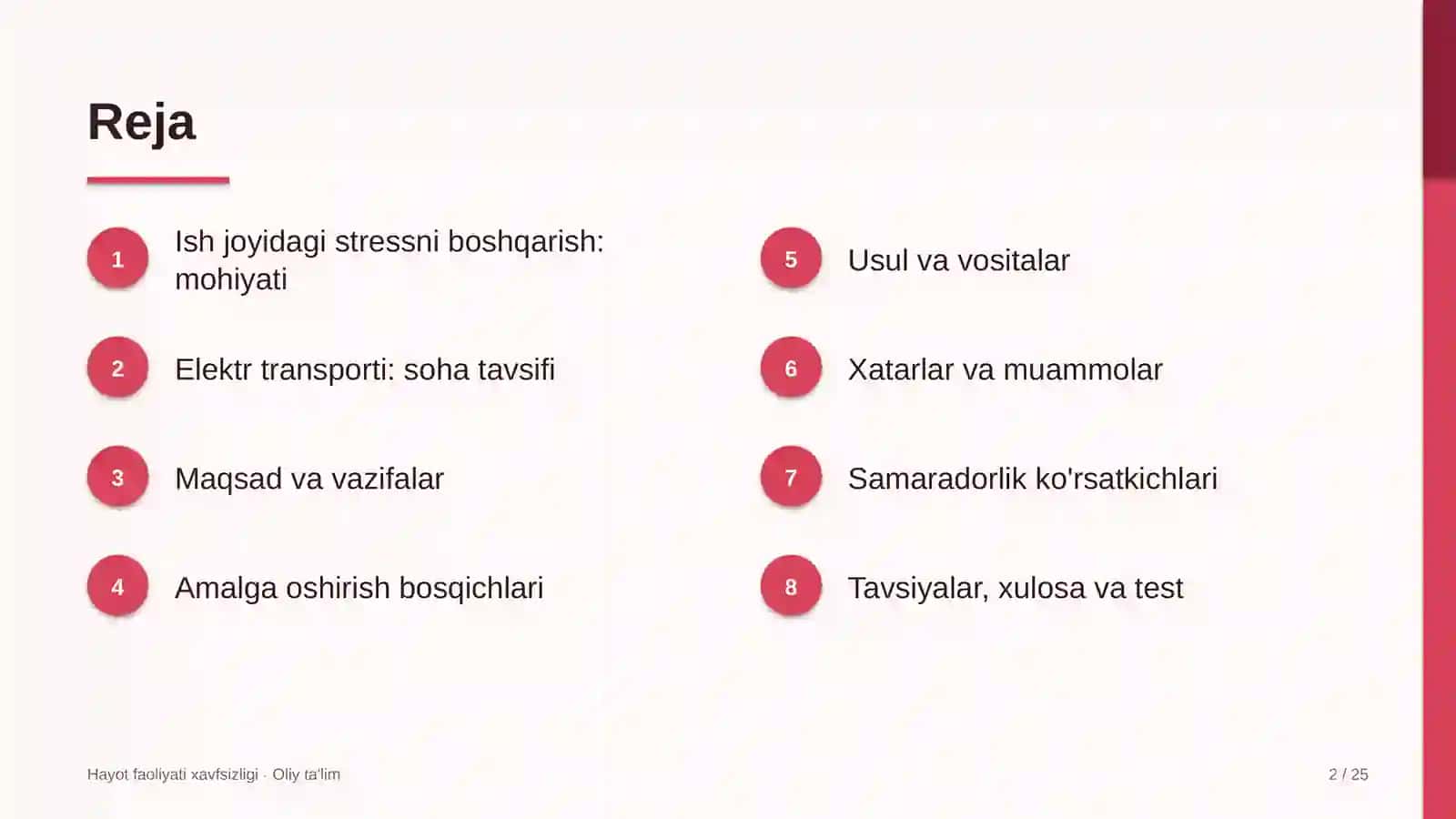 Elektr transportida ish joyidagi stressni boshqarish 2