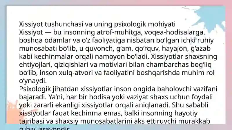Xissiyot 2