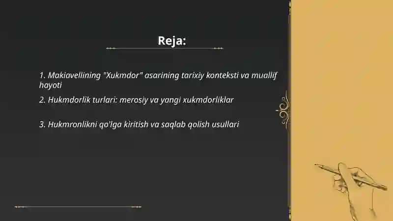 Makiavellining "Xukmdor" asari 2