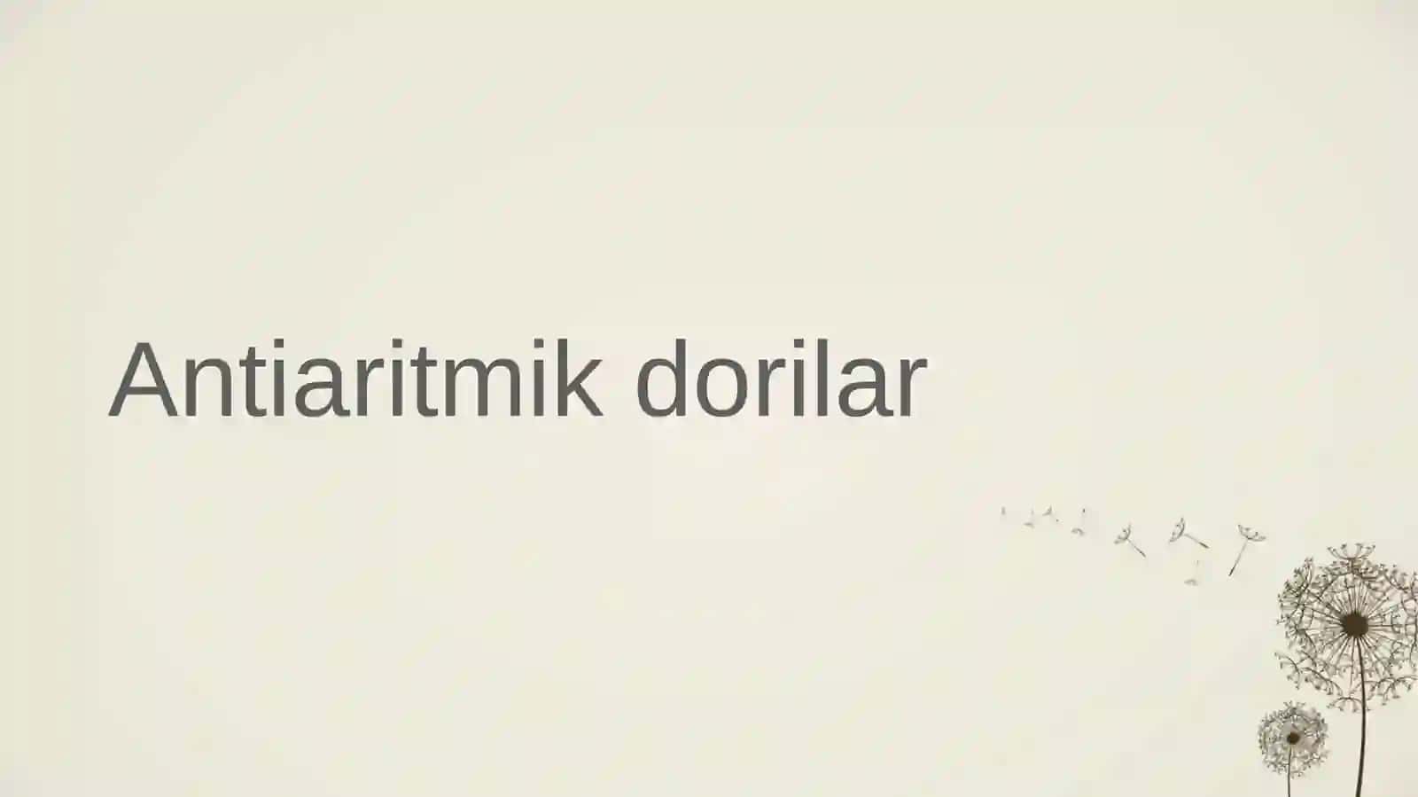 Antiaritmiklar 2