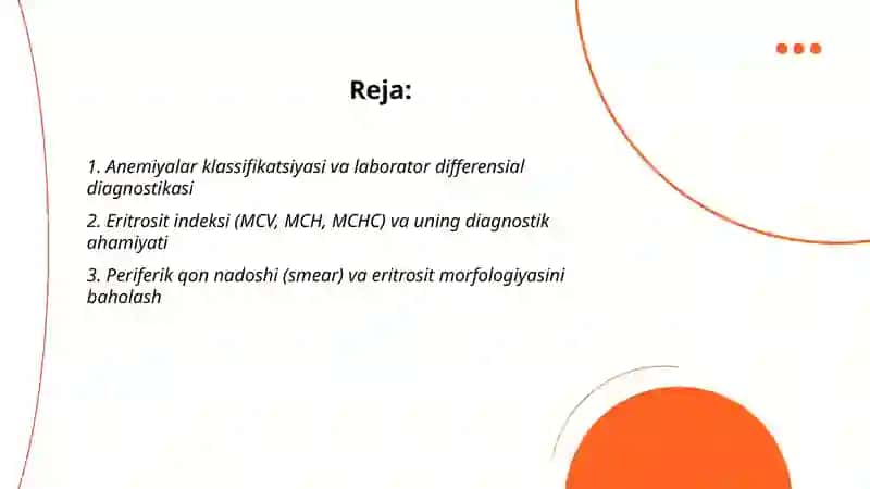 Anemiyalar labarotor differensial diagnostikasi 2