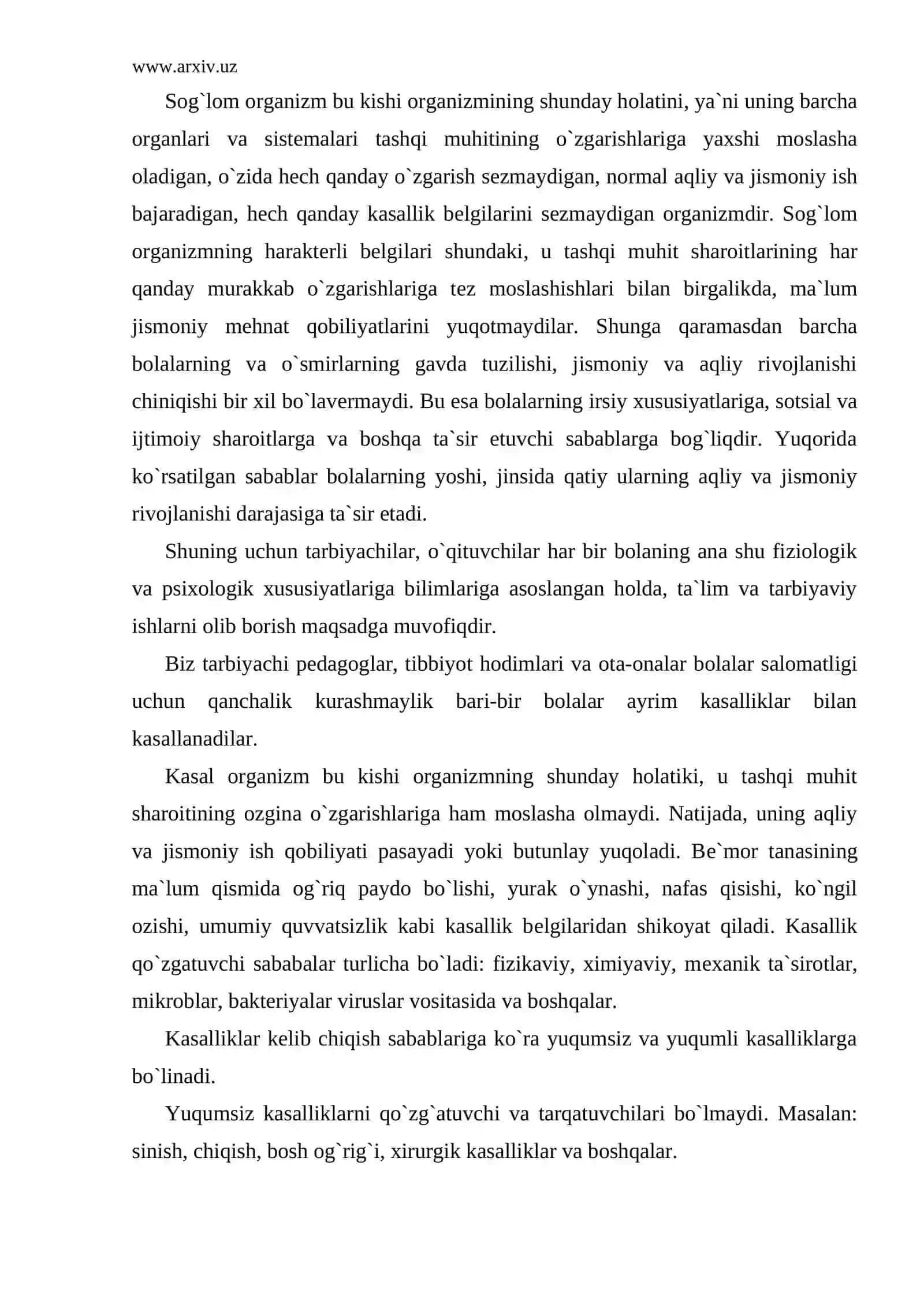 Bolalar salomatligini holati va uni himoyalash 2