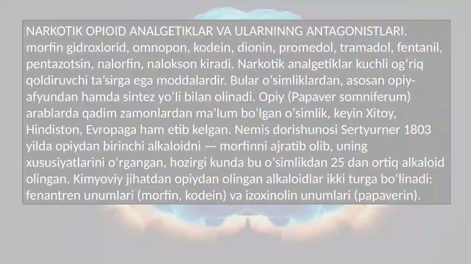 NARKOTIK VA NONARKOTIK ANALGETIKLAR 2