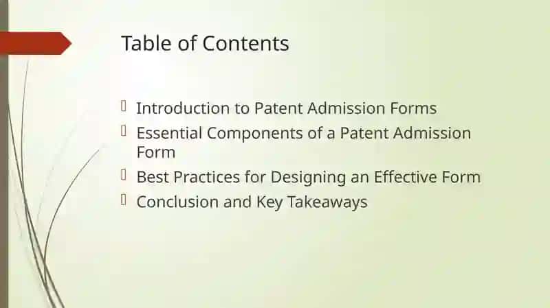 Patent Admission Form 2
