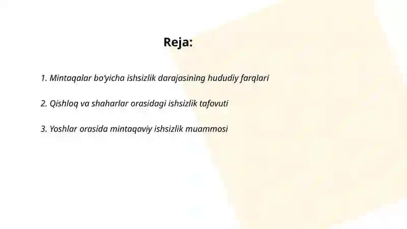 Mintaqalarda ishsizlik 2