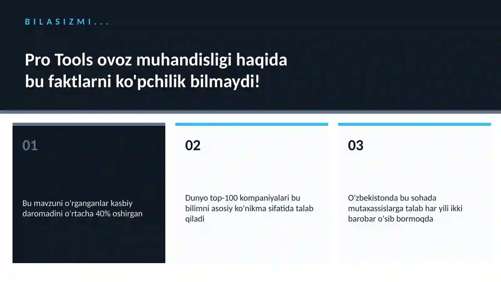 Pro Tools ovoz muhandisligi 2
