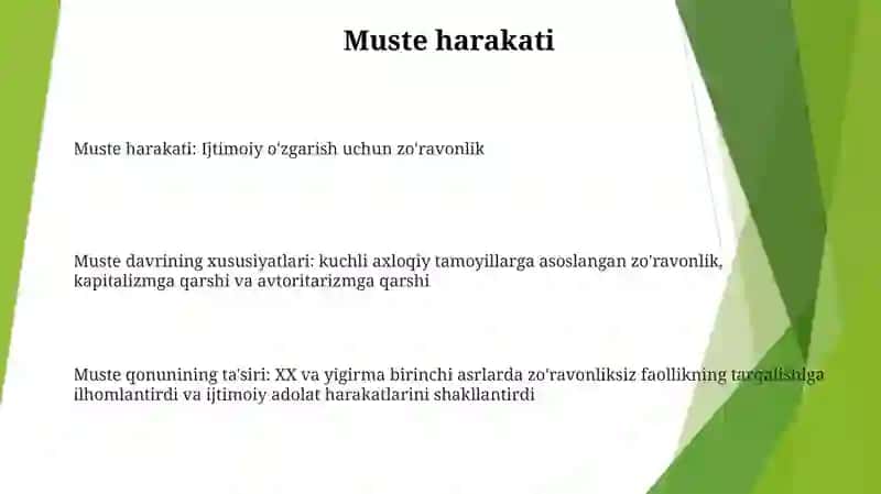 Muste Davrining Xususiyatlari 2