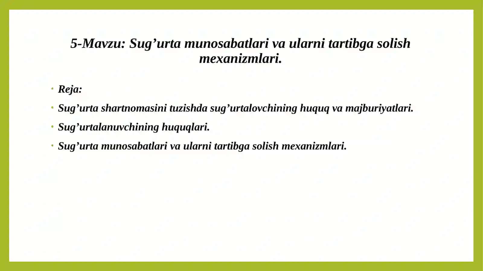 Sug‘urta ishi 2