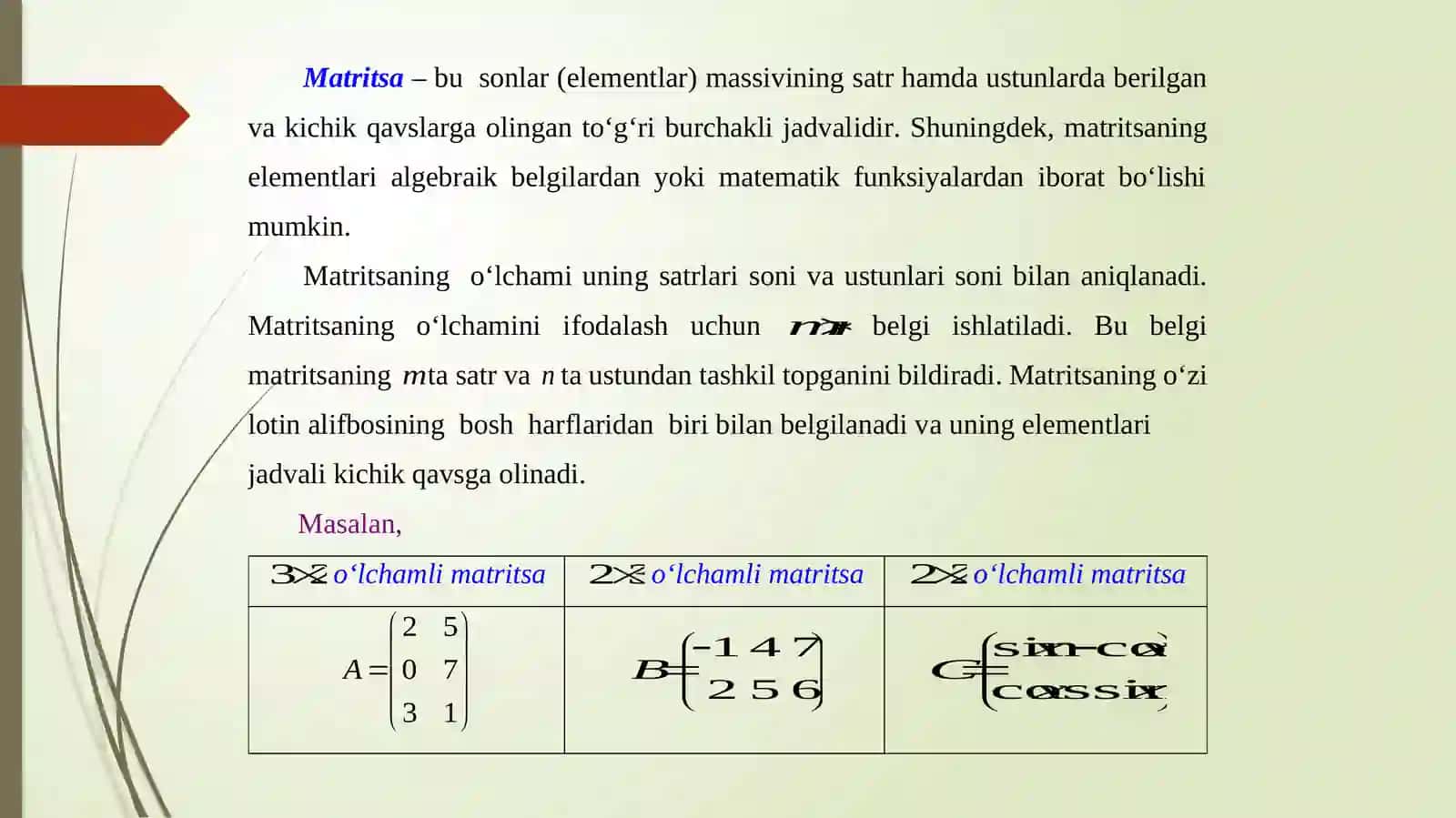 MATRITSALAR 2