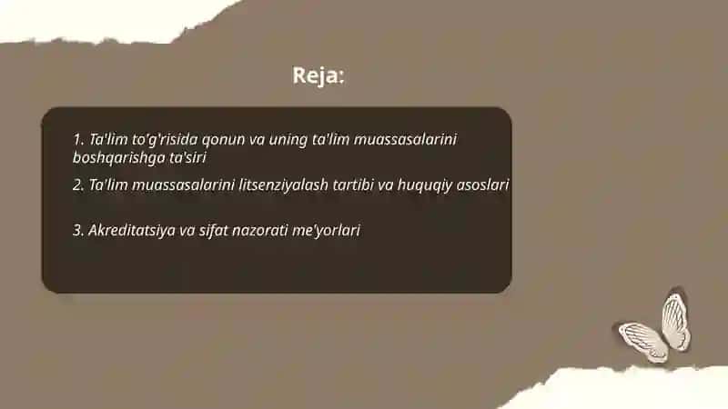 Ta'lim muassalarini boshqarishga doir huquqiy me'yoriy hujjatlar 2