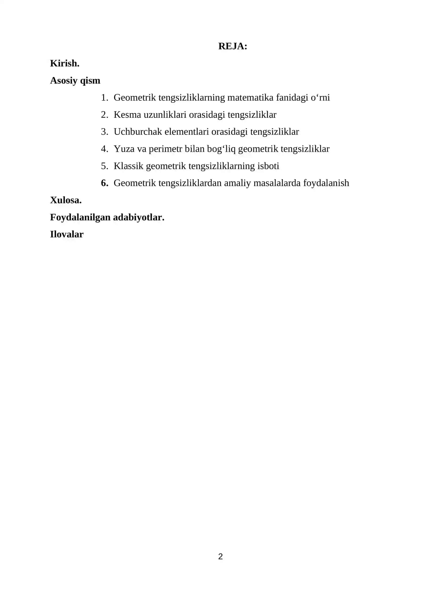 Geometrik tengsizliklar 2