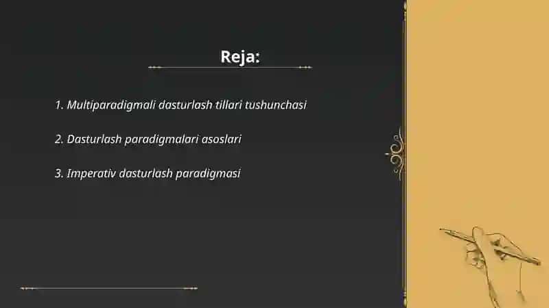 Multiparadigmali dasturlash tillari 2