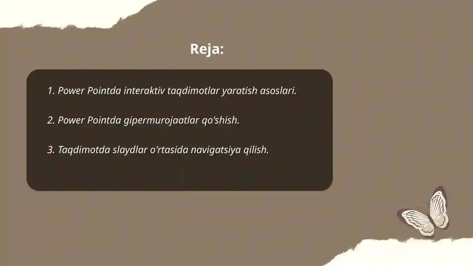 Power Pointda interaktiv taqdimotlar yaratish 2