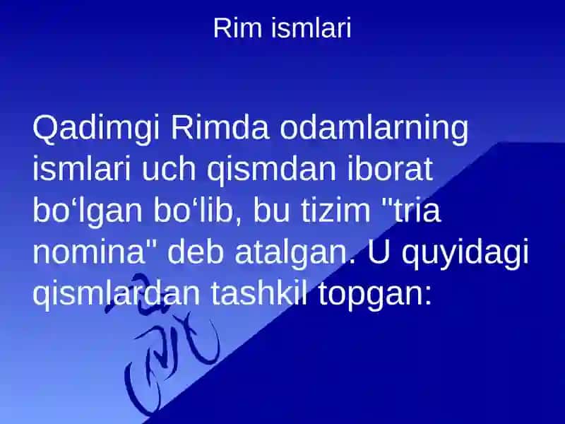 Rim ismlari va Gippokrat qasamyodi 2