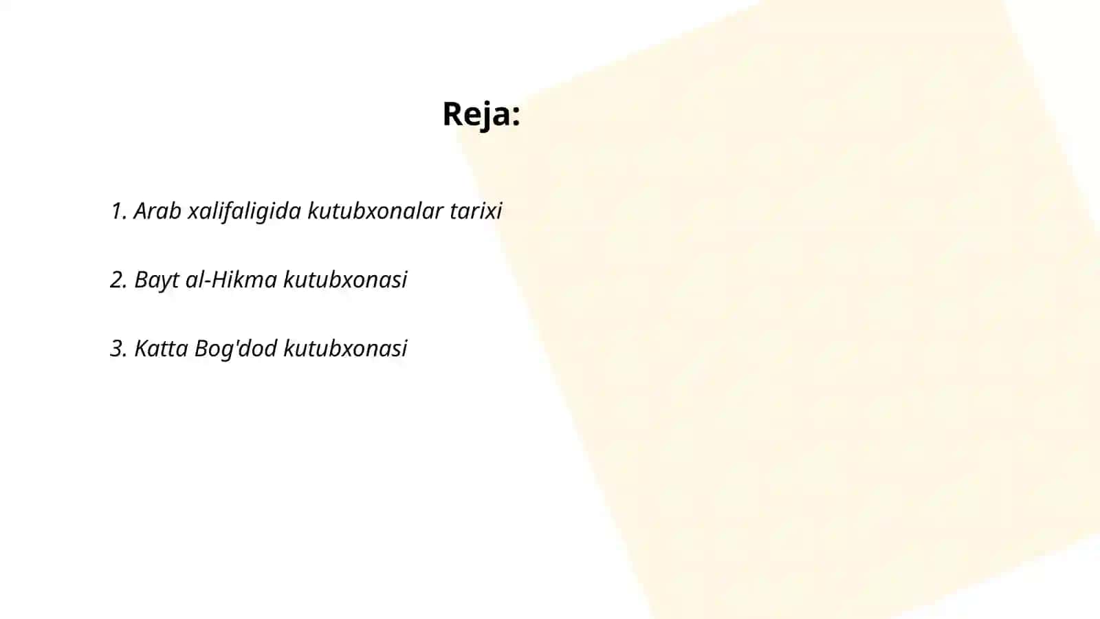 Arab xalifaligida kutubxonalar 2