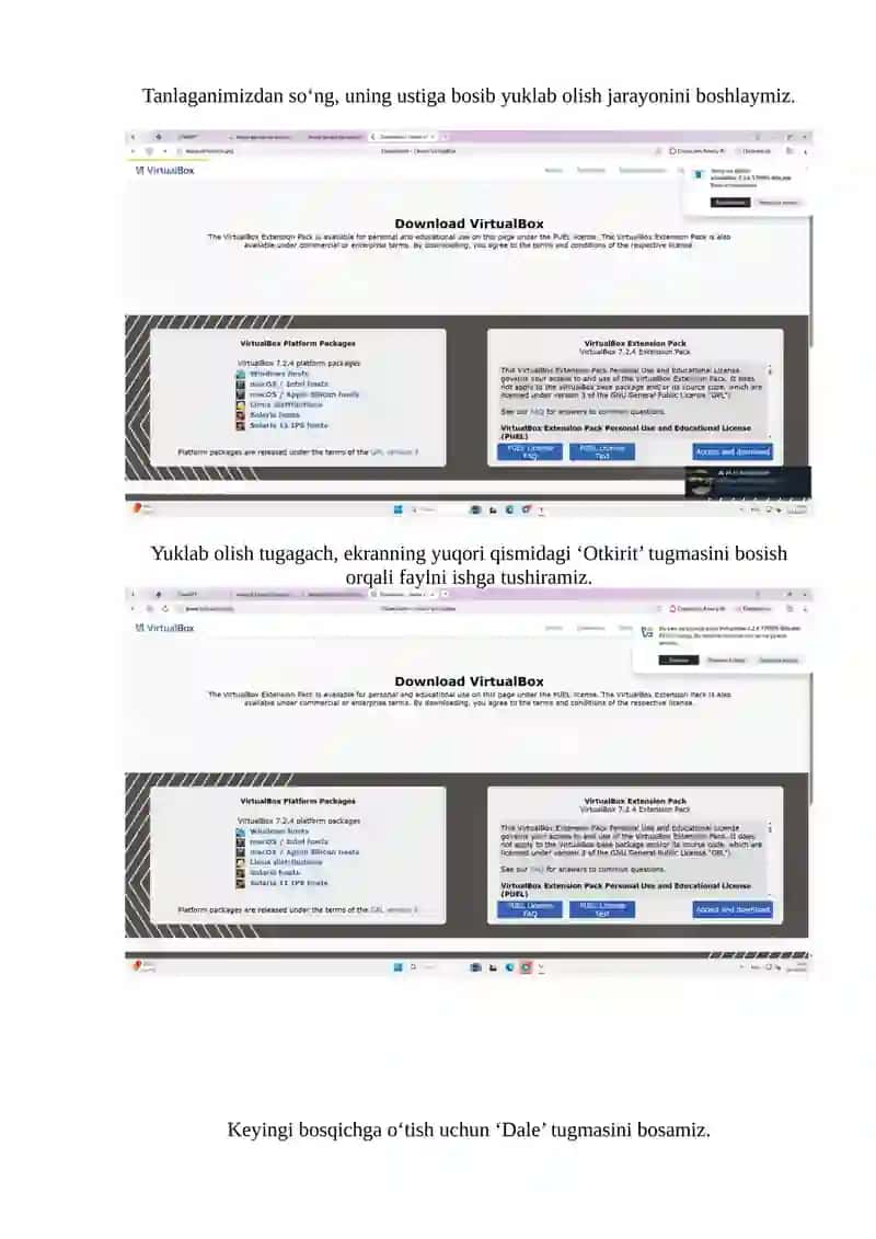VirtualBox dasturi 2
