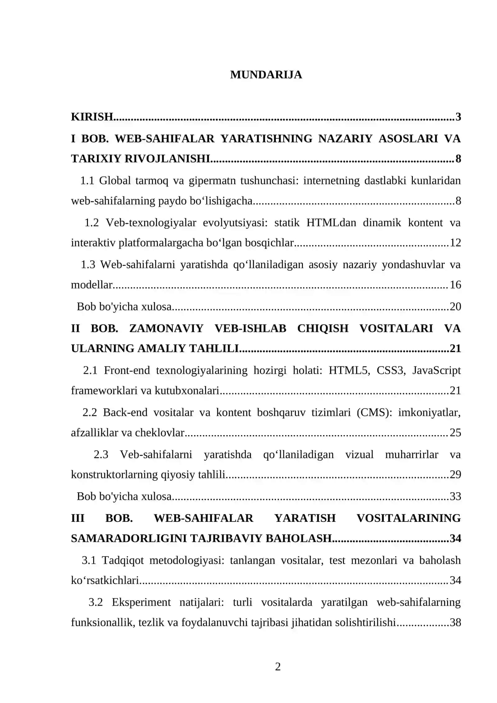 Web-sahifalar va ularni yaratish vositalari 2
