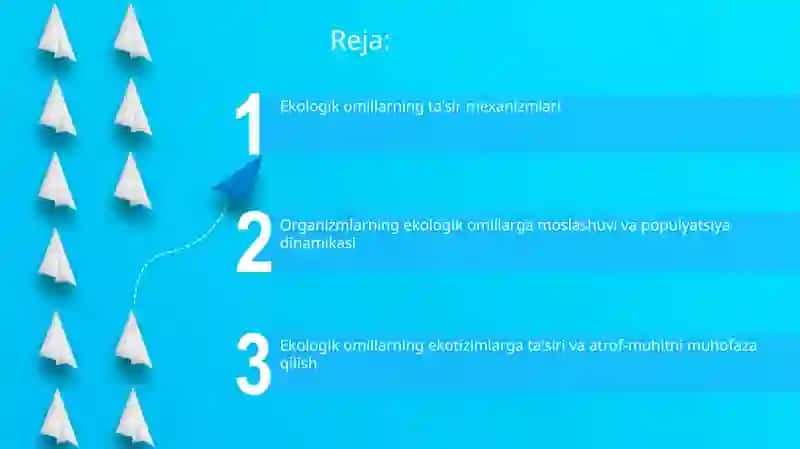 Turli ekologik omillarning tirik organizmlarga ta'sir etish mexanizmlari 2