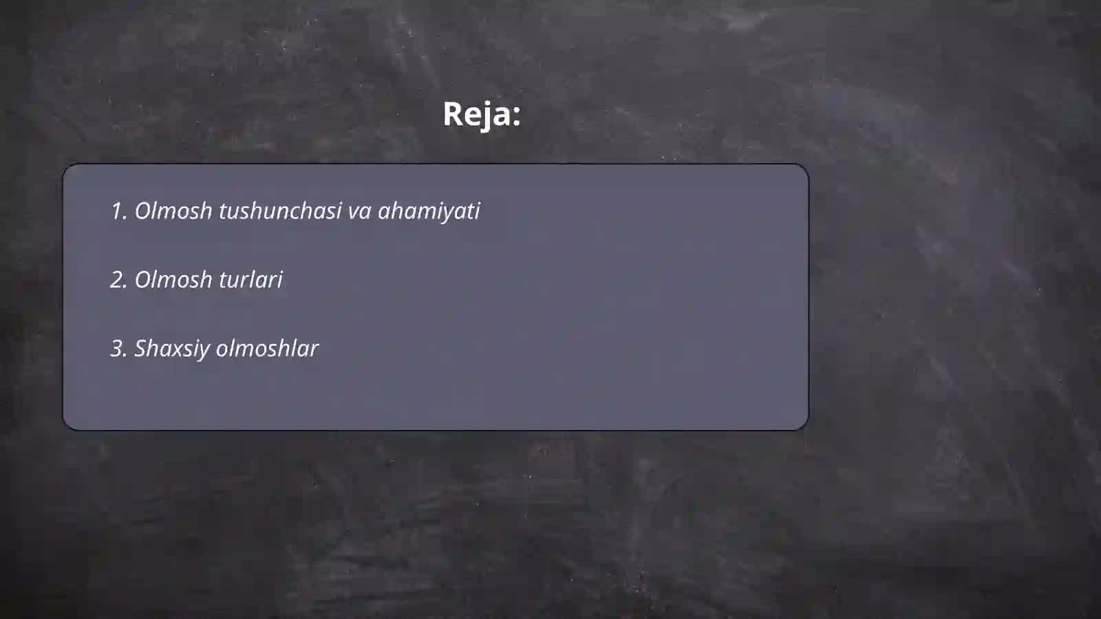 Olmosh she turkumi 2