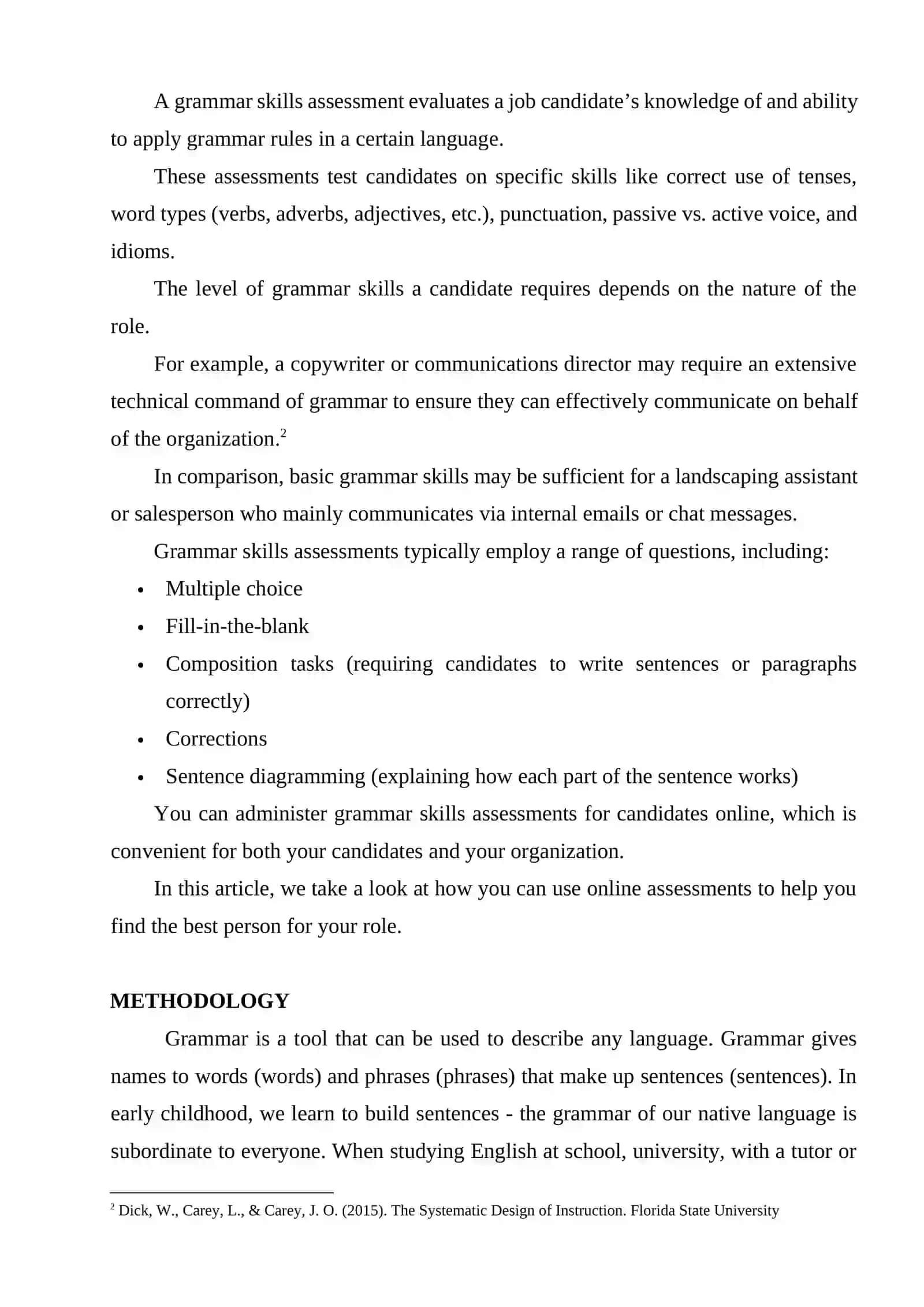 GRAMMAR assessment methods 2