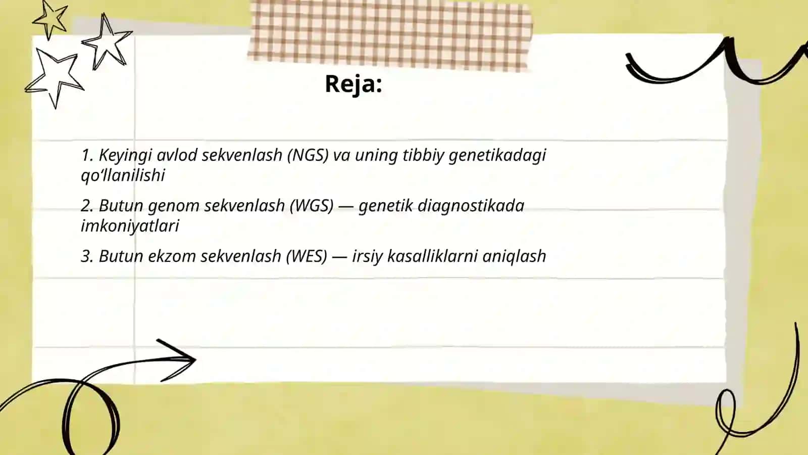 Tibbiy genetikada qóllaniladigan yangi zamanoviy tekshrish usullari 2