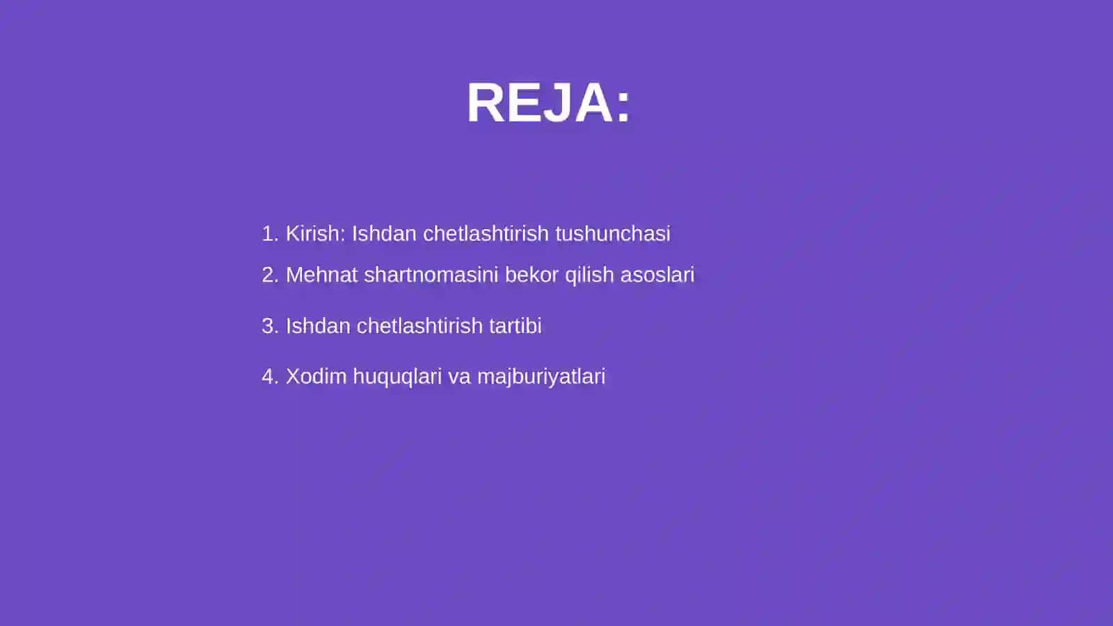 Xodimni ishdan chetlashtirish va mehnat shartnomasini bekor qilish 2