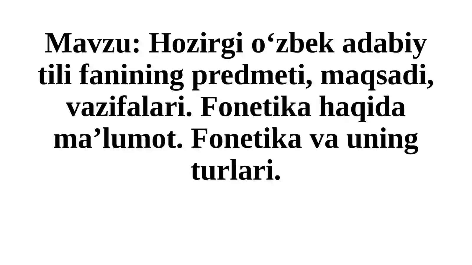 Hozirgi o‘zbek adabiy til 2