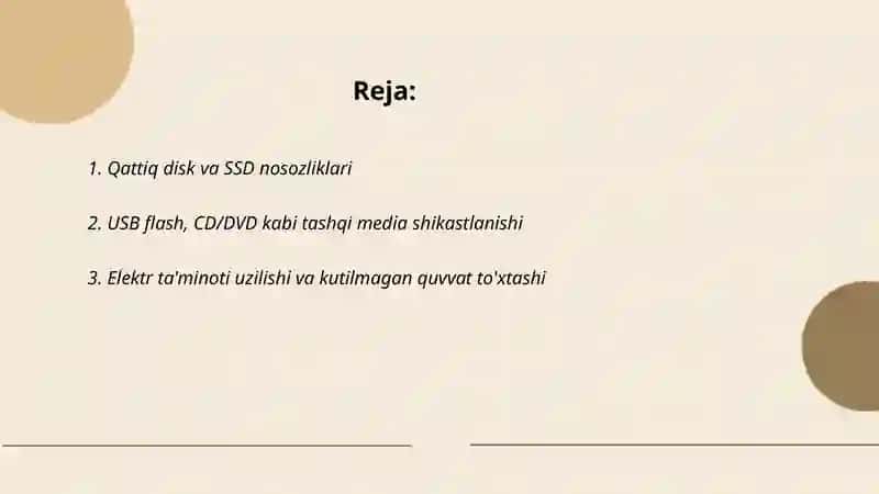 Ma'lumotlarni yo'qotish xavflari 2