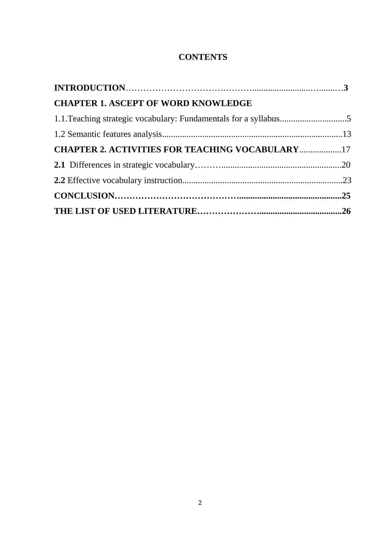Teaching Word Building to Higher Classes Course Work 2