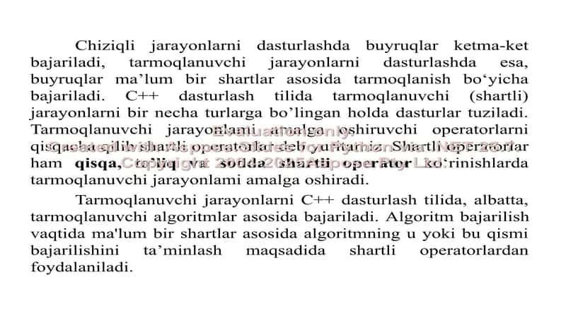 C++ dasturlash tilida shart operatori 2