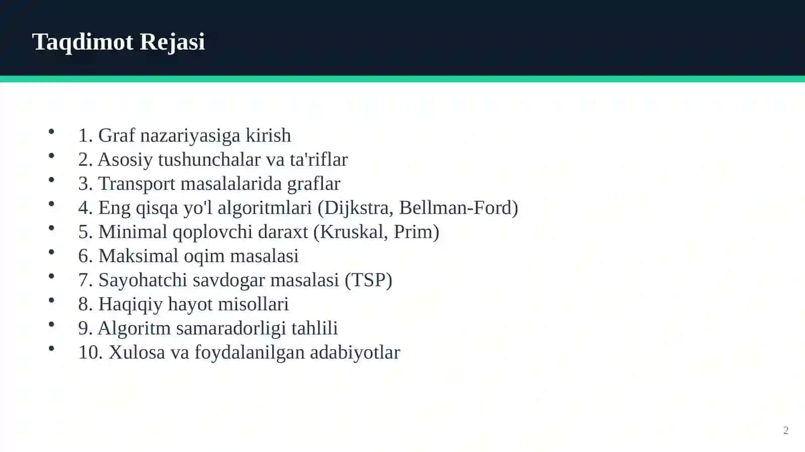 Graflar nazariyasi 2