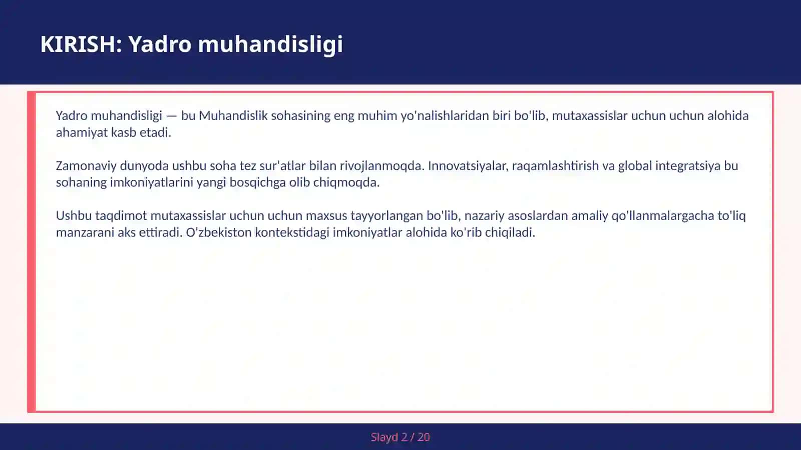 Yadro Muhandisligi 2