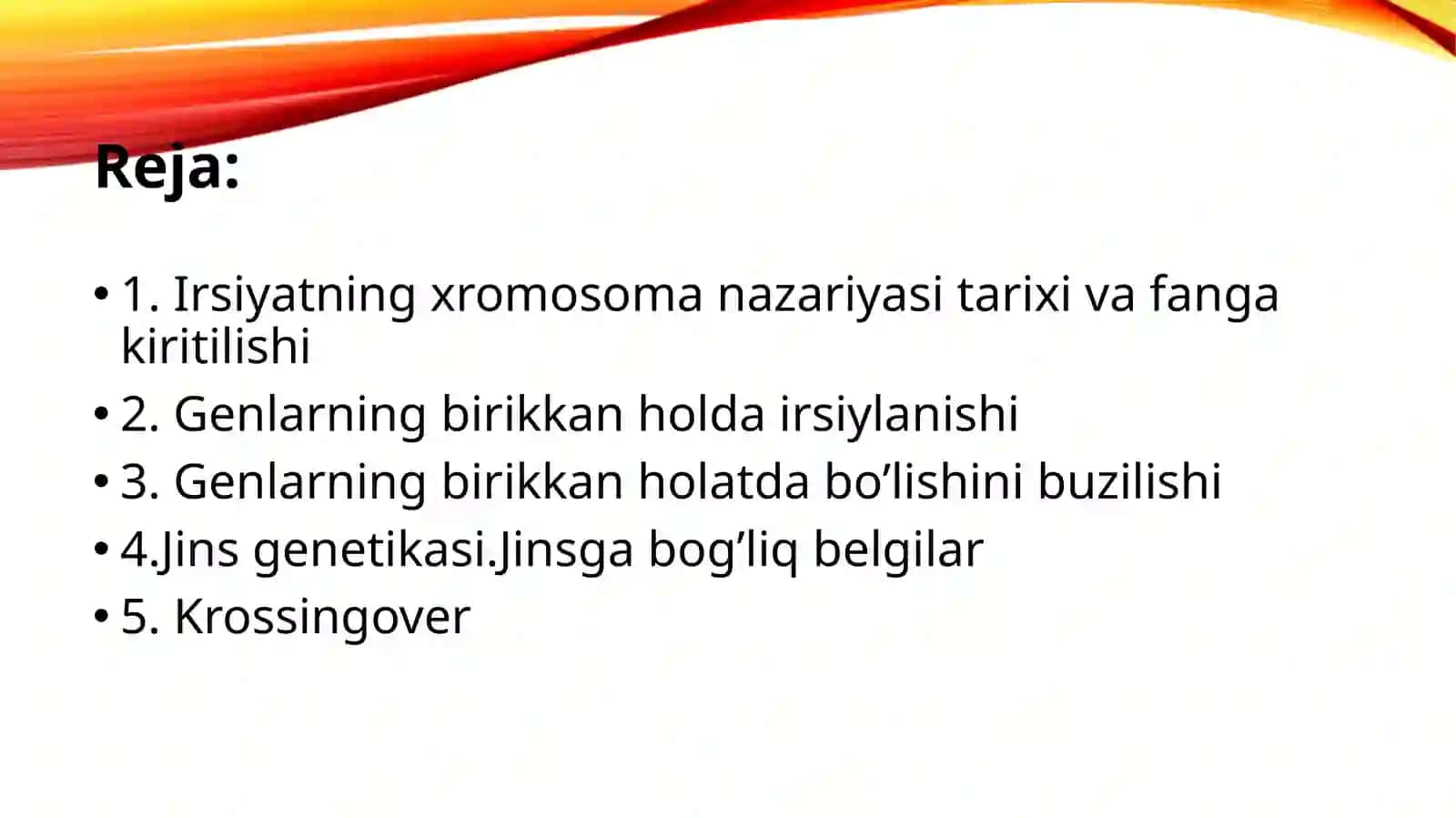 Irsiyatning xramosomanazariyasi 2