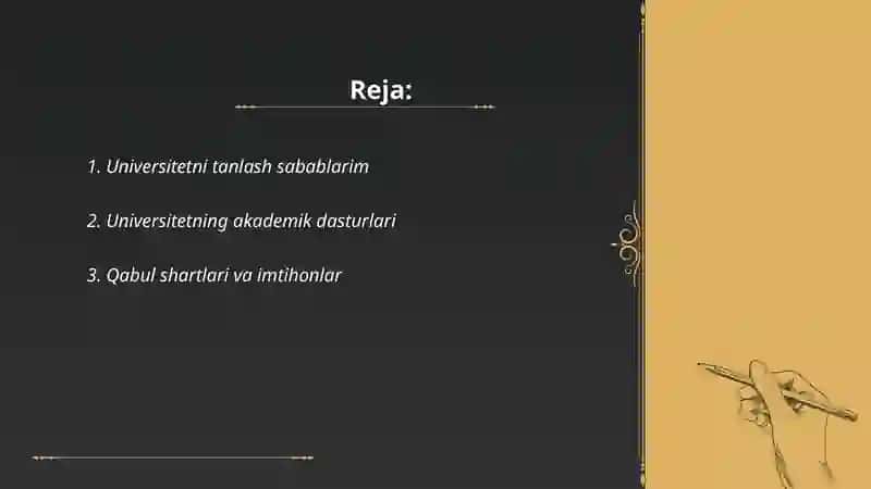 Universitet tanlash sabablarim 2