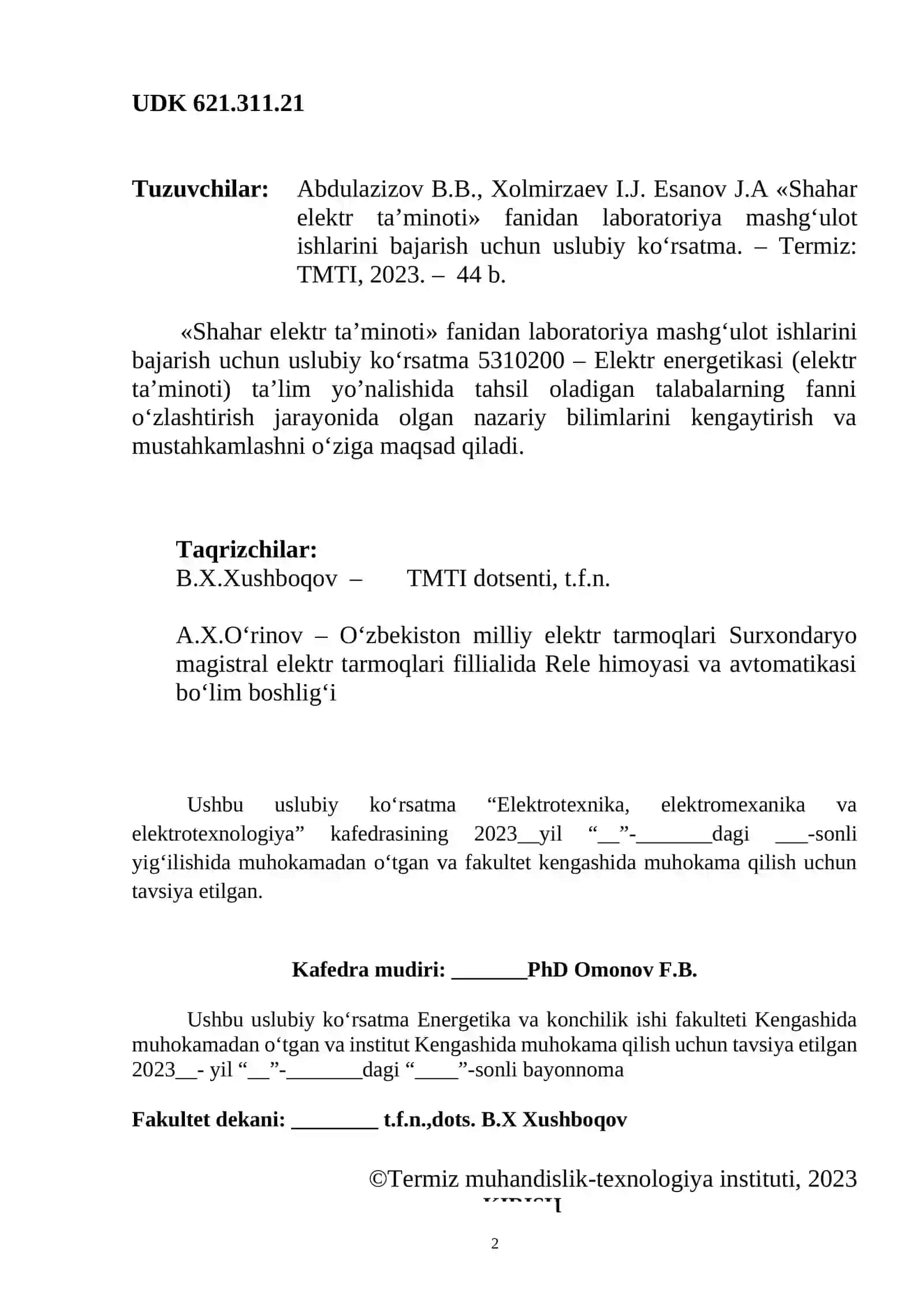Shahar elektr ta’minoti 2