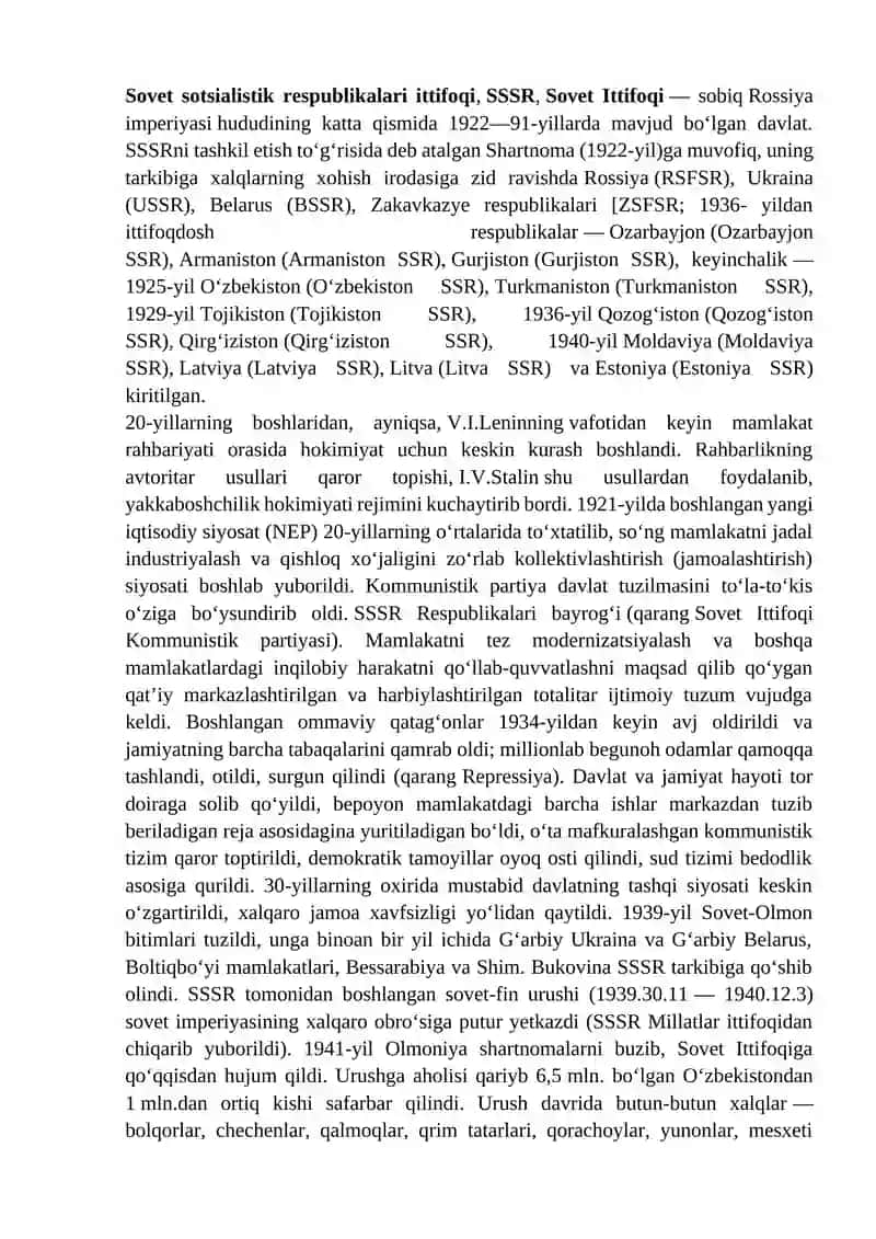 Sovet sotsialistik respublikalari ittifoqi,SSSR,Sovet Ittifoqi 2