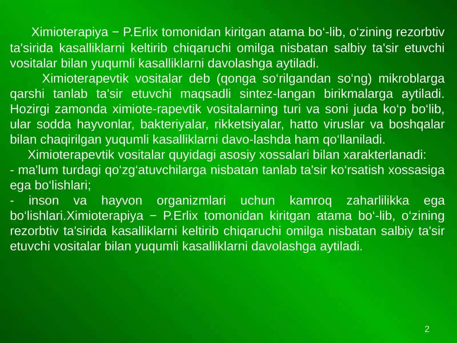 Ximioterapevtik Vositalar 2