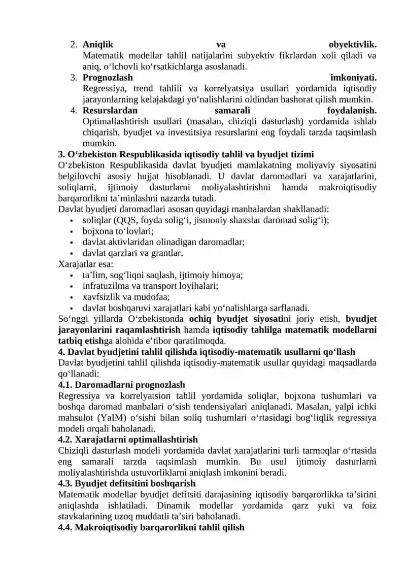 Iqtisodiy-matematik usullar 2