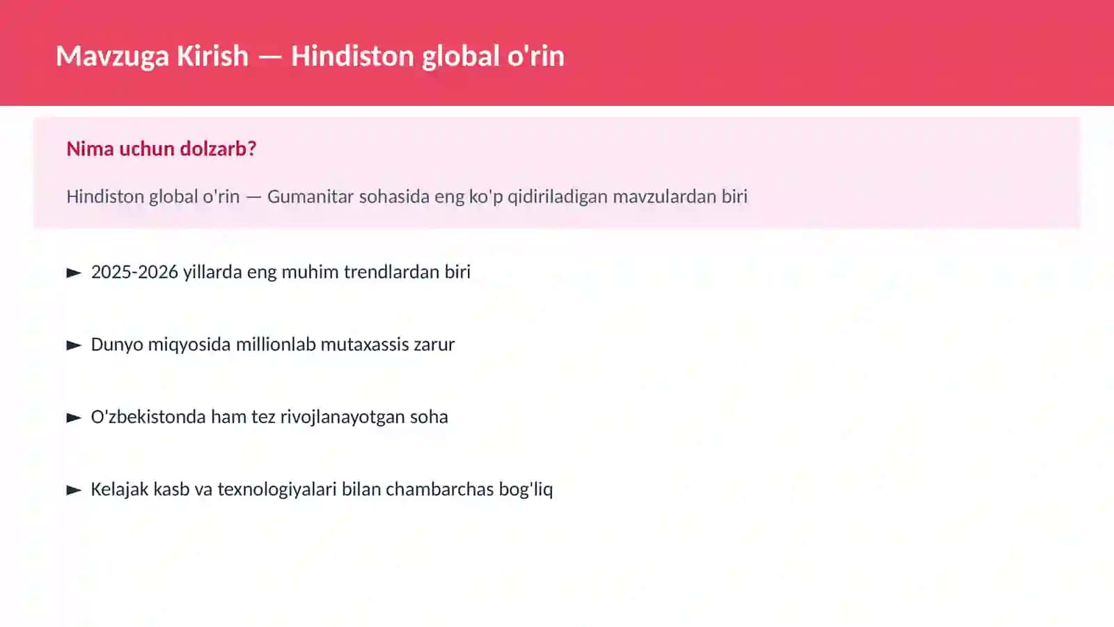 Hindiston global o'rin 2